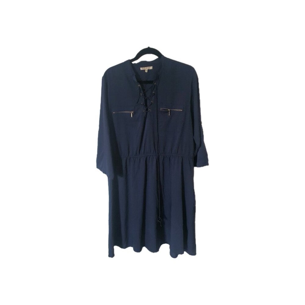 Speed Control New York Dress Sz 3XL Navy Blue Drawstring Plus Juniors‎